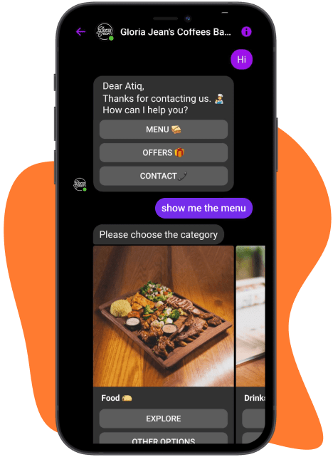 Mockup Rbot chatbot for social media on messenger app